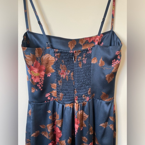 NEW Reformation Frankie Silk Maxi Navy Floral Dress Gown Lyric | US 6 UK 10 - Picture 10 of 13